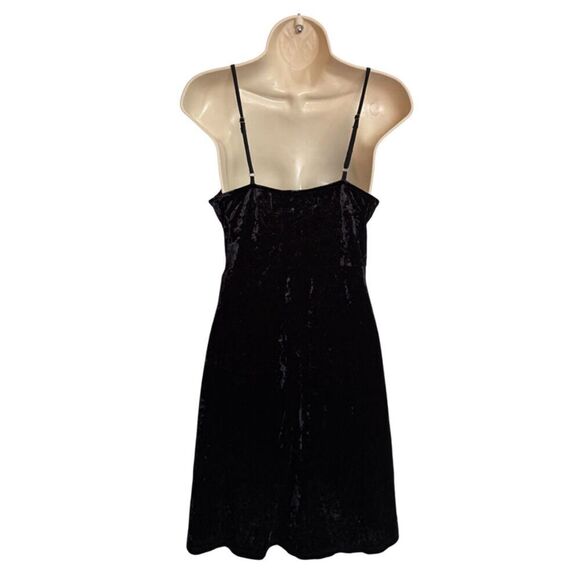 Velvet Black Spaghetti Strap Slip Dress Size M - Picture 6 of 8
